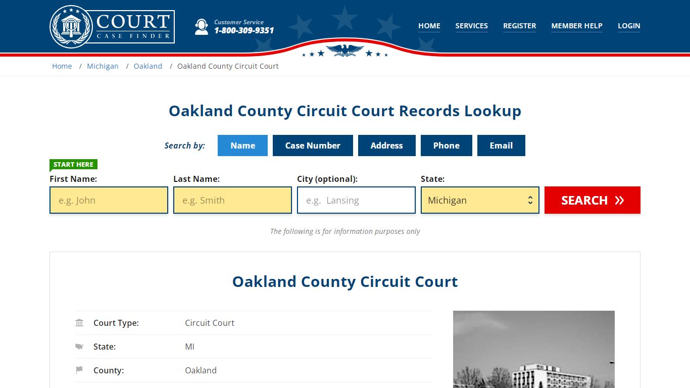 Oakland County Circuit Court Records Lookup - CourtCaseFinder.com