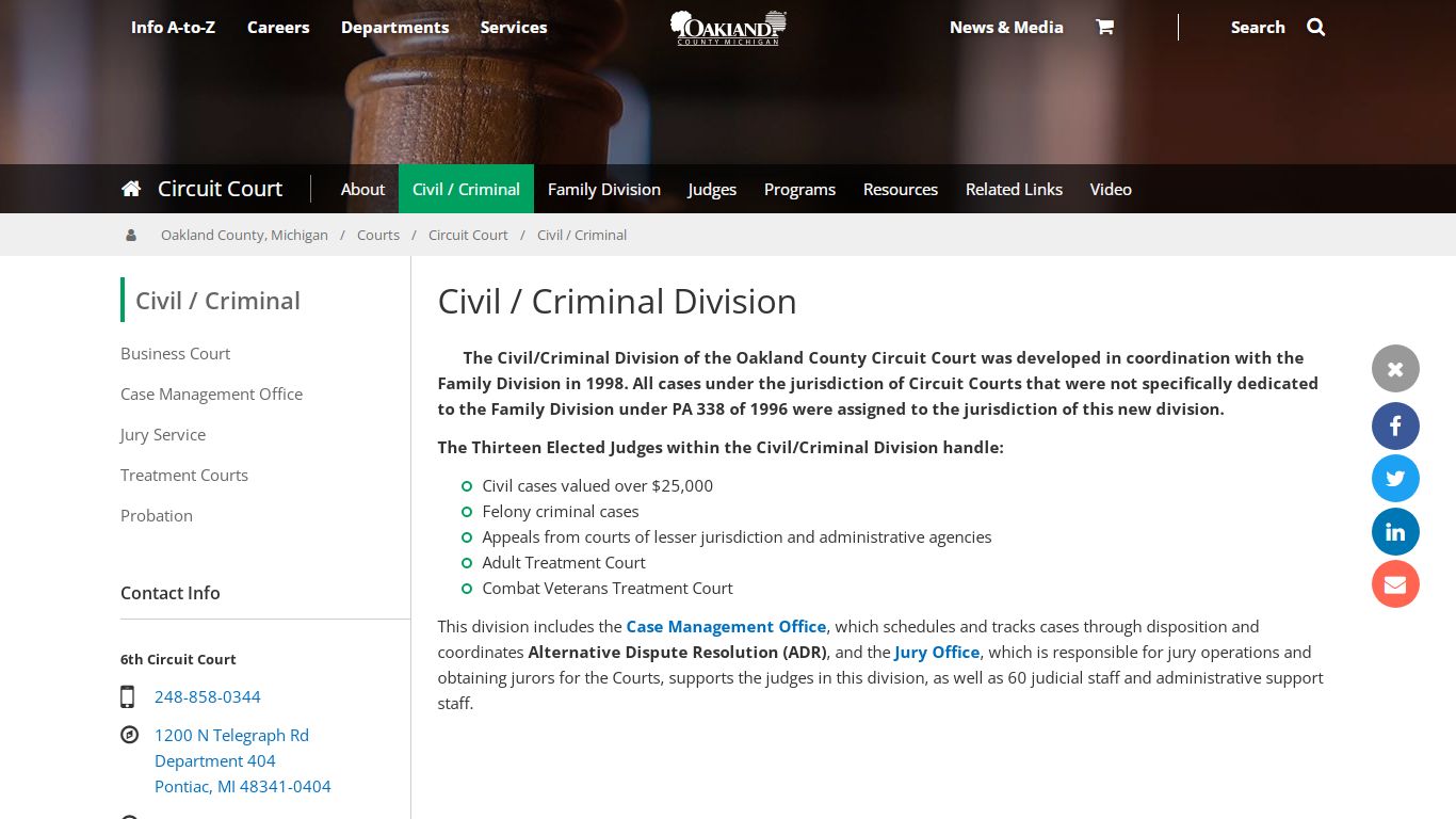 Civil / Criminal Division | Civil / Criminal - Oakgov